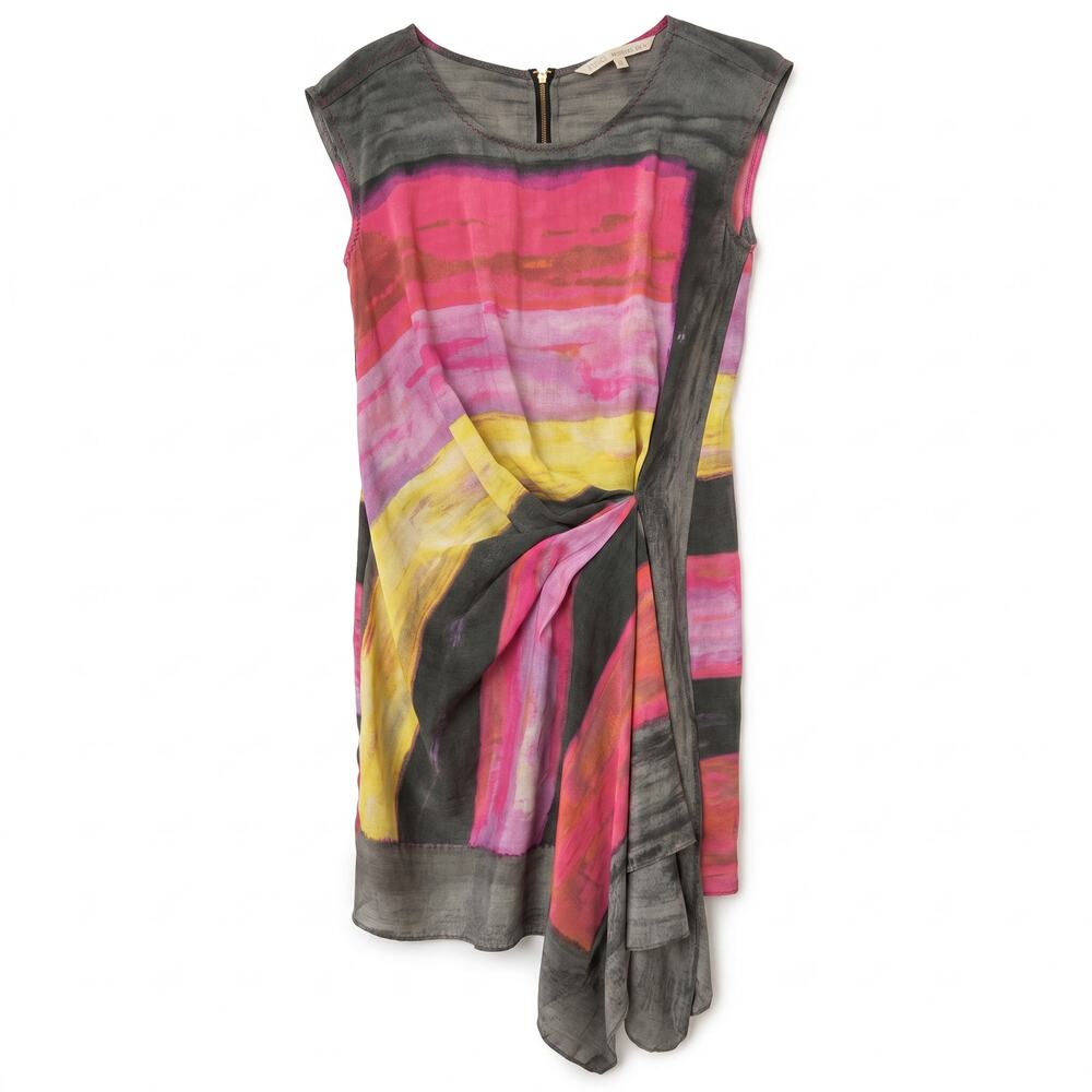 Rachel Rachel Roy Abstract Watercolor Silk Dress | Size S